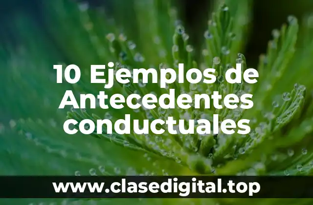 10 Ejemplos de Antecedentes conductuales