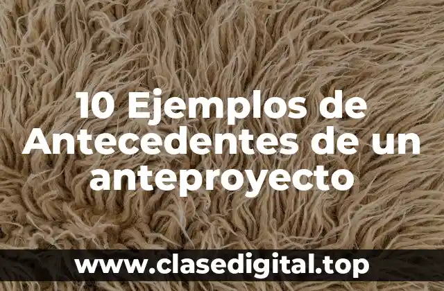 10 Ejemplos de Antecedentes de un anteproyecto