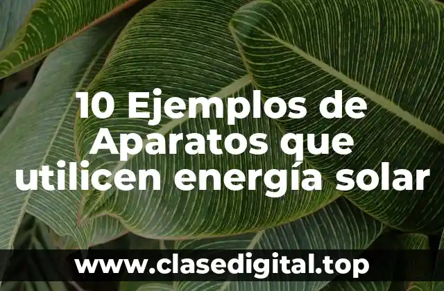 10 Ejemplos de Aparatos que utilicen energía solar