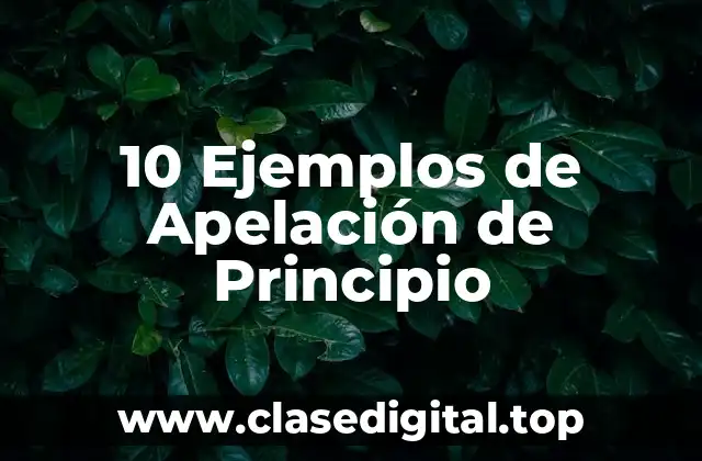 10 Ejemplos de Apelación de Principio