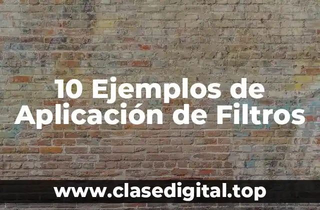 10 Ejemplos de Aplicación de Filtros