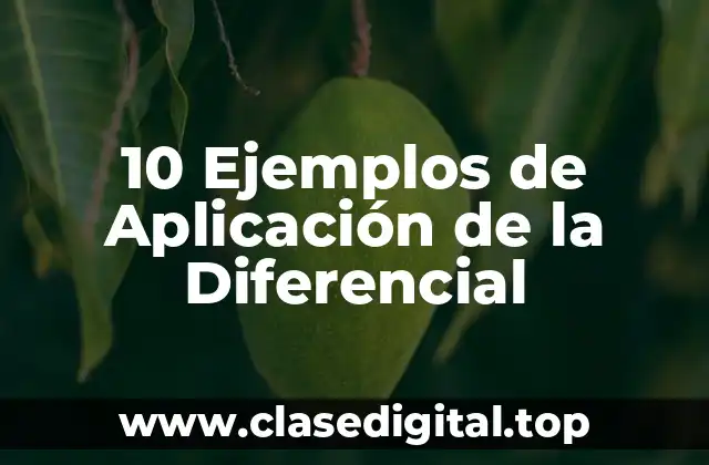 10 Ejemplos de Aplicación de la Diferencial