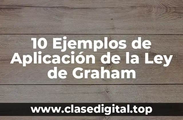 10 Ejemplos de Aplicación de la Ley de Graham