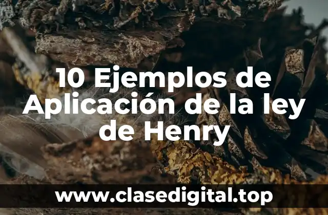 10 Ejemplos de Aplicación de la ley de Henry