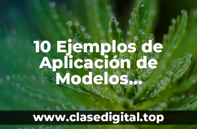 10 Ejemplos de Aplicación de Modelos Matemáticos en la Vida Cotidiana