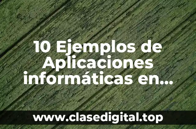 10 Ejemplos de Aplicaciones informáticas en control