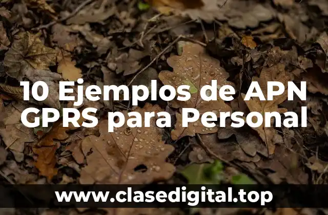 10 Ejemplos de APN GPRS para Personal
