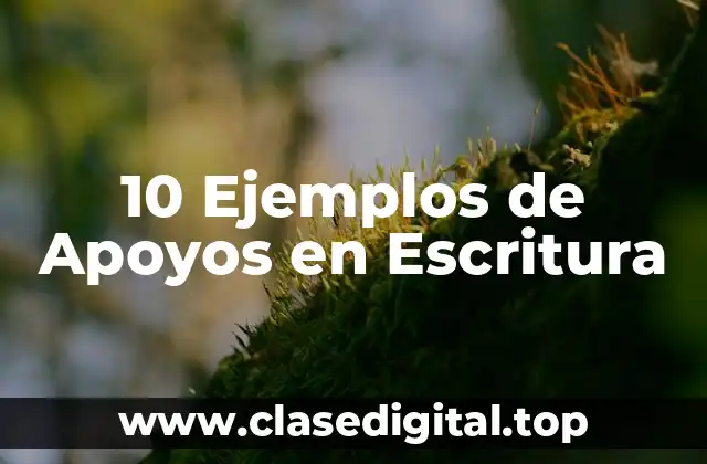 10 Ejemplos de Apoyos en Escritura