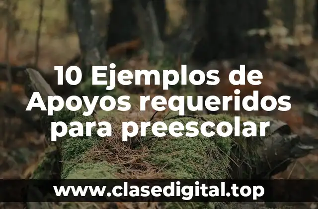 10 Ejemplos de Apoyos requeridos para preescolar