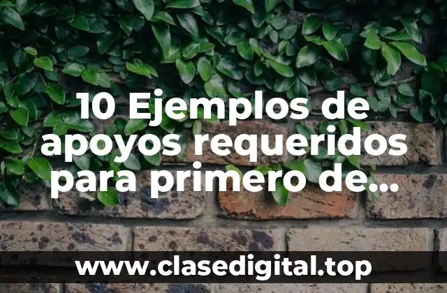 Ejemplos de apoyos requeridos para primero de primaria