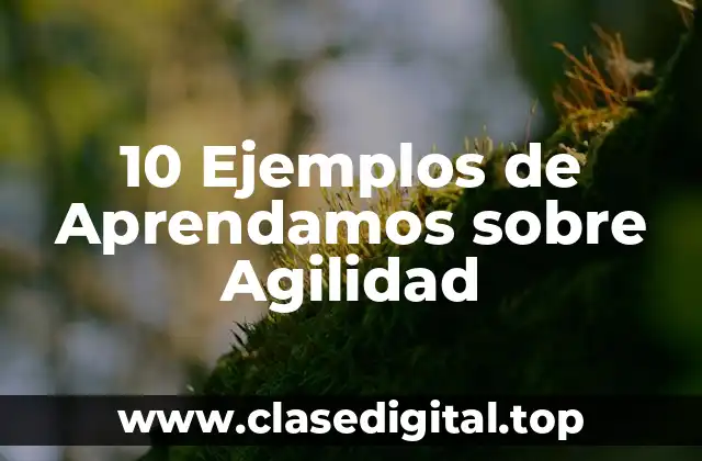 10 Ejemplos de Aprendamos sobre Agilidad