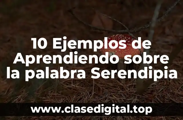 10 Ejemplos de Aprendiendo sobre la palabra Serendipia