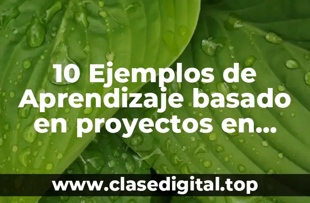 10 Ejemplos de Aprendizaje basado en proyectos en secundaria