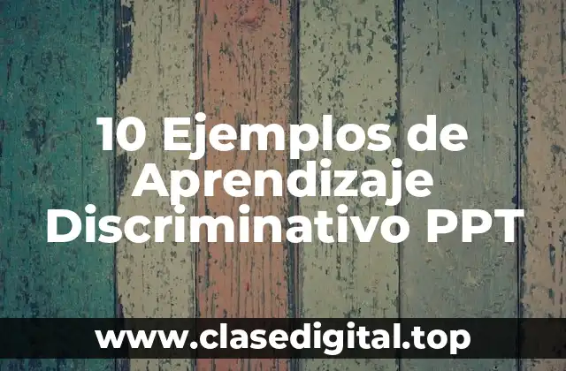 10 Ejemplos de Aprendizaje Discriminativo PPT