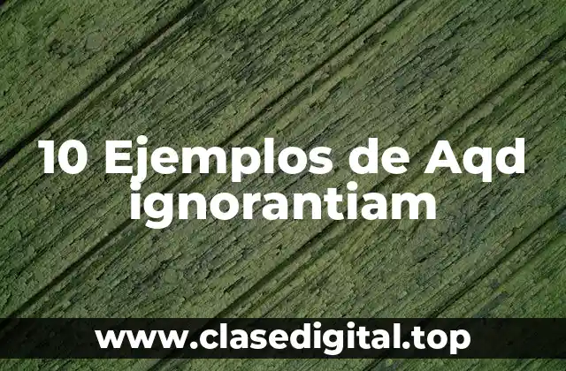 10 Ejemplos de Aqd ignorantiam