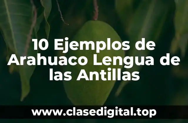 10 Ejemplos de Arahuaco Lengua de las Antillas