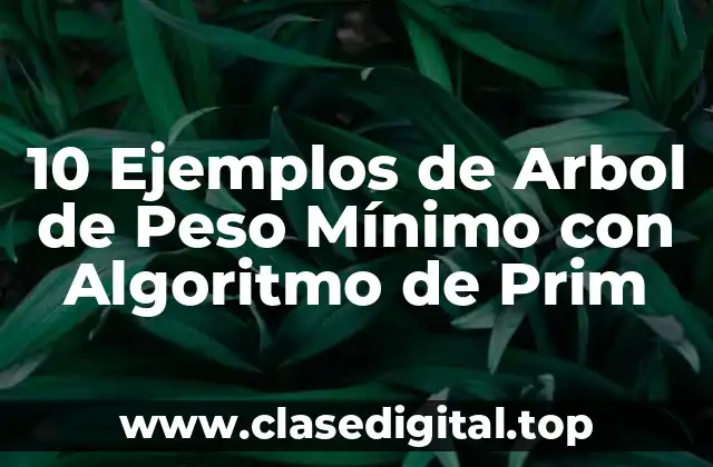 10 Ejemplos de Arbol de Peso Mínimo con Algoritmo de Prim