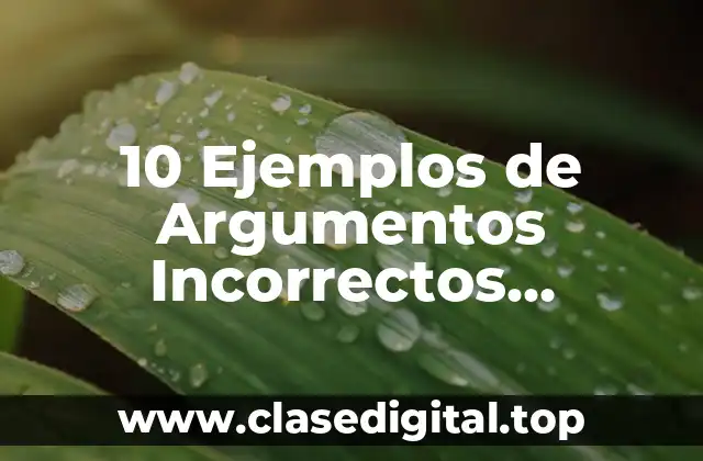 10 Ejemplos de Argumentos Incorrectos Justificados