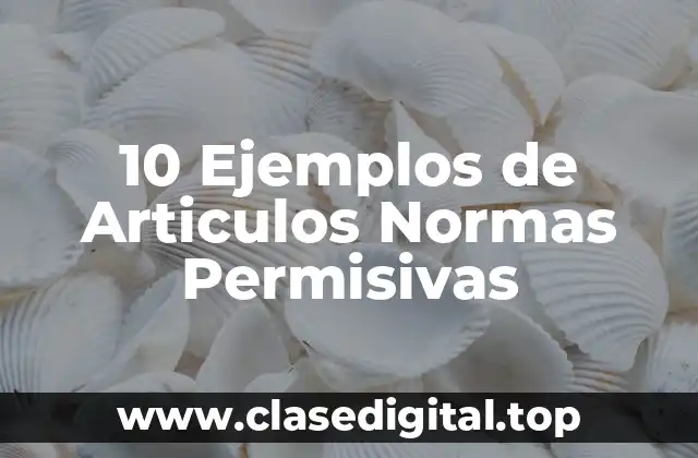 10 Ejemplos de Articulos Normas Permisivas
