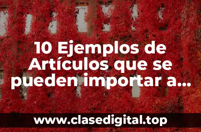10 Ejemplos de Artículos que se pueden importar a México