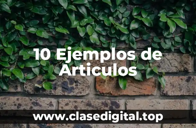 Ejemplos de Articulos