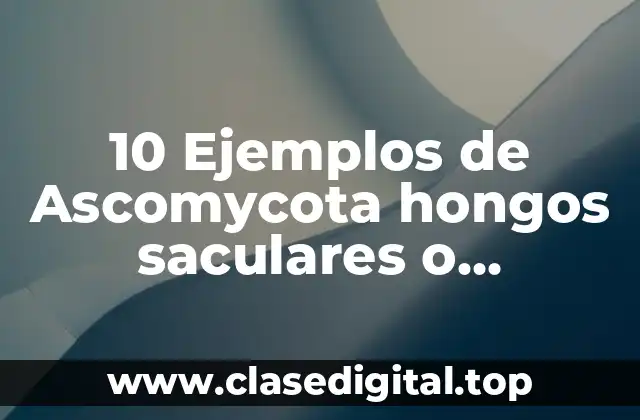10 Ejemplos de Ascomycota hongos saculares o ascomicetos