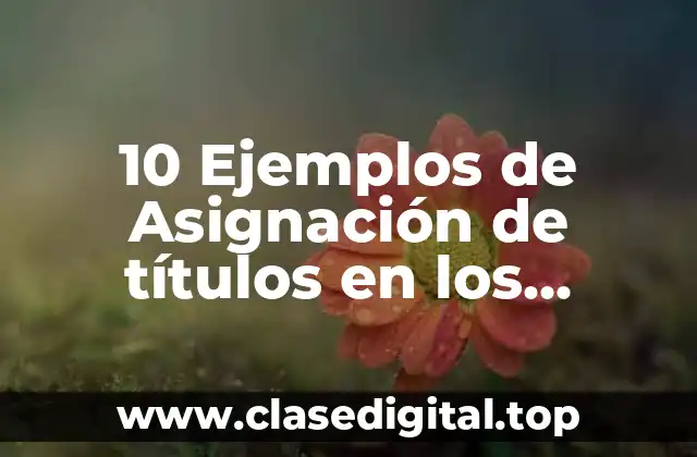 10 Ejemplos de Asignación de títulos en los gráficos