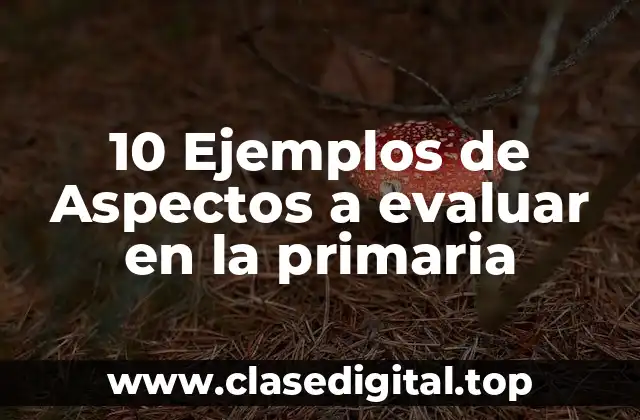 10 Ejemplos de Aspectos a evaluar en la primaria