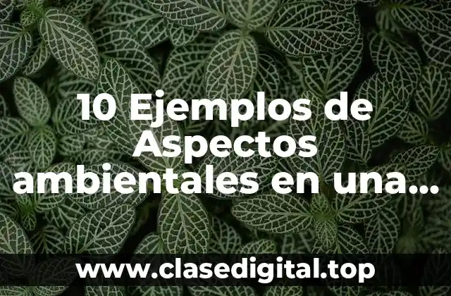 10 Ejemplos de Aspectos ambientales en una empresa