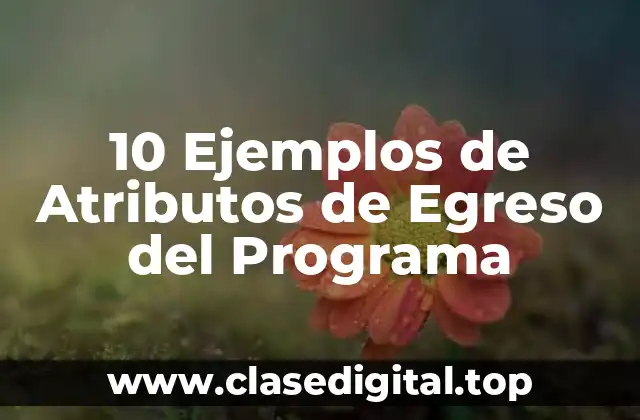 10 Ejemplos de Atributos de Egreso del Programa