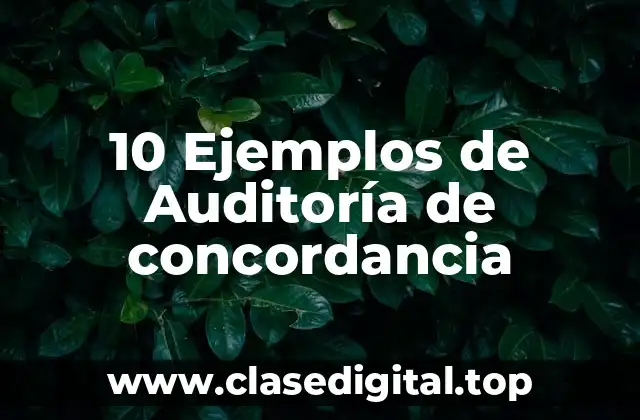10 Ejemplos de Auditoría de concordancia
