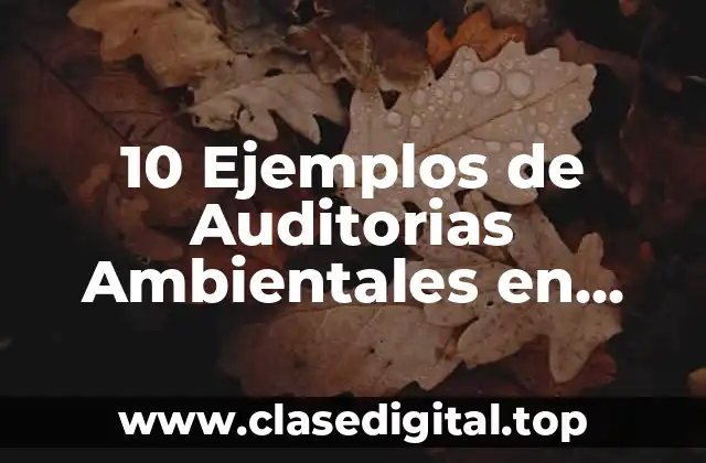 10 Ejemplos de Auditorias Ambientales en Áreas Naturales Protegidas