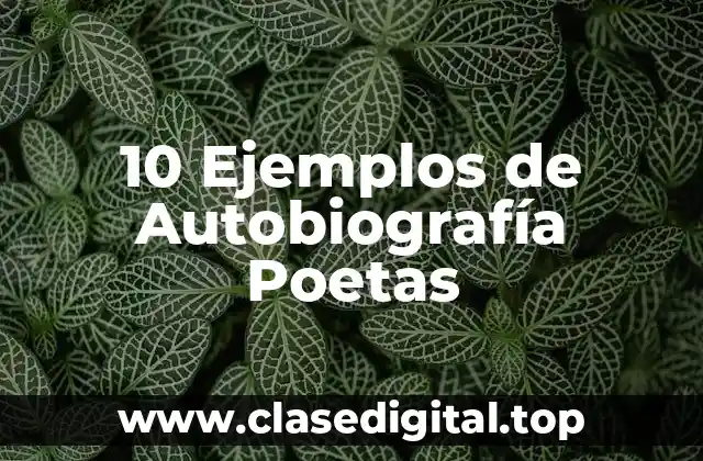 10 Ejemplos de Autobiografía Poetas