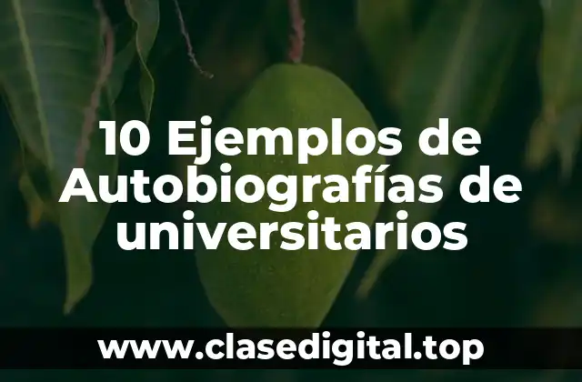10 Ejemplos de Autobiografías de universitarios