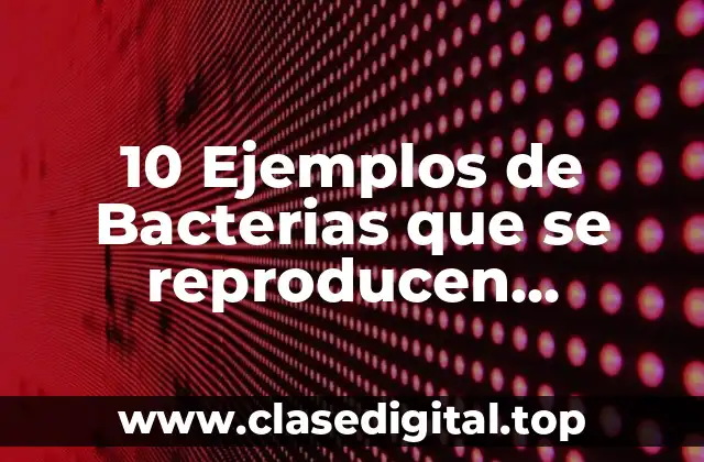 10 Ejemplos de Bacterias que se reproducen asexualmente