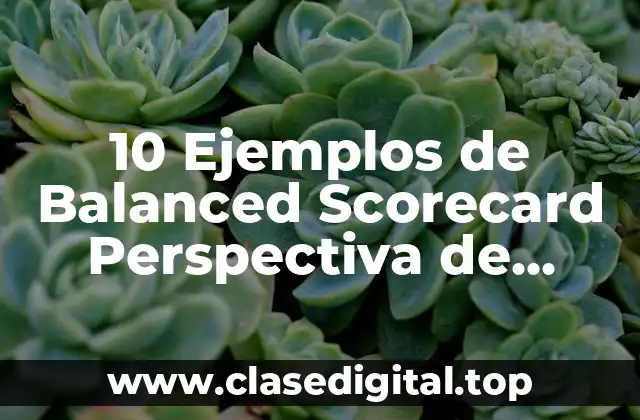 10 Ejemplos de Balanced Scorecard Perspectiva de Financiera de una Empresa