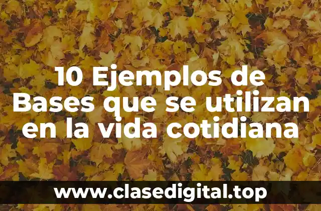 10 Ejemplos de Bases que se utilizan en la vida cotidiana