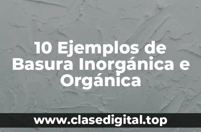10 Ejemplos de Basura Inorgánica e Orgánica