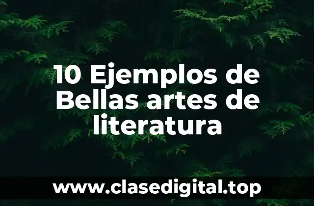 10 Ejemplos de Bellas artes de literatura