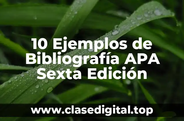 Ejemplos de bibliografía APA Sexta Edición