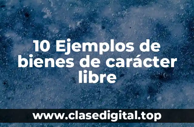 10 Ejemplos de bienes de carácter libre