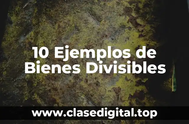 10 Ejemplos de Bienes Divisibles
