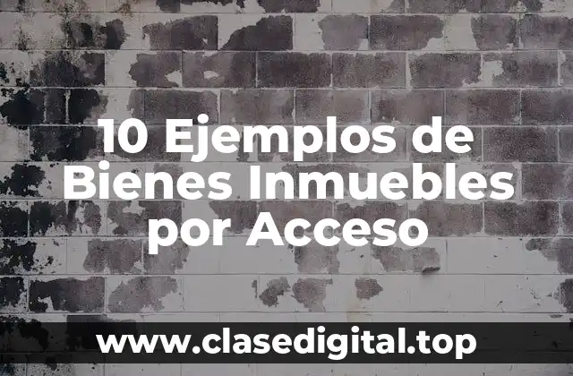 10 Ejemplos de Bienes Inmuebles por Acceso