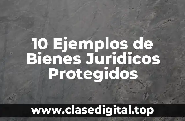 10 Ejemplos de Bienes Juridicos Protegidos