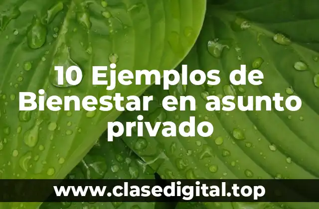 10 Ejemplos de Bienestar en asunto privado