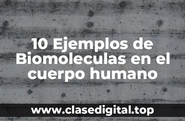 10 Ejemplos de Biomoleculas en el cuerpo humano