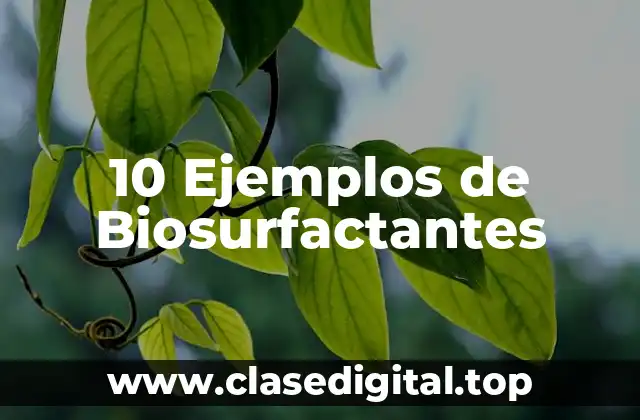 10 Ejemplos de Biosurfactantes