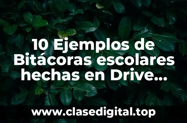 10 Ejemplos de Bitácoras escolares hechas en Drive, Definición, Diferencias y para que sirve