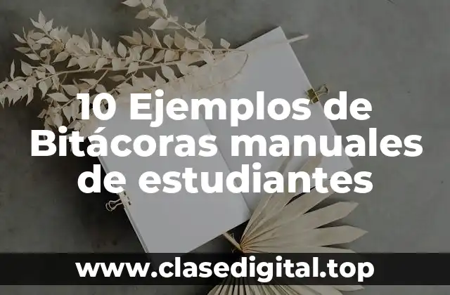 10 Ejemplos de Bitácoras manuales de estudiantes