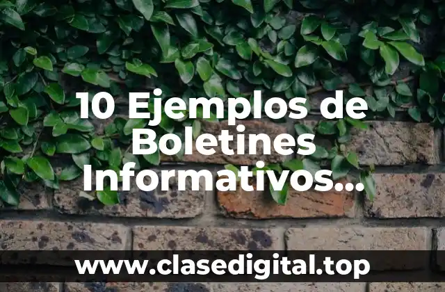 Ejemplos de Boletines Informativos Escolares